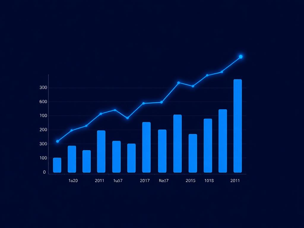 Growth analytics chart showing rising engagement